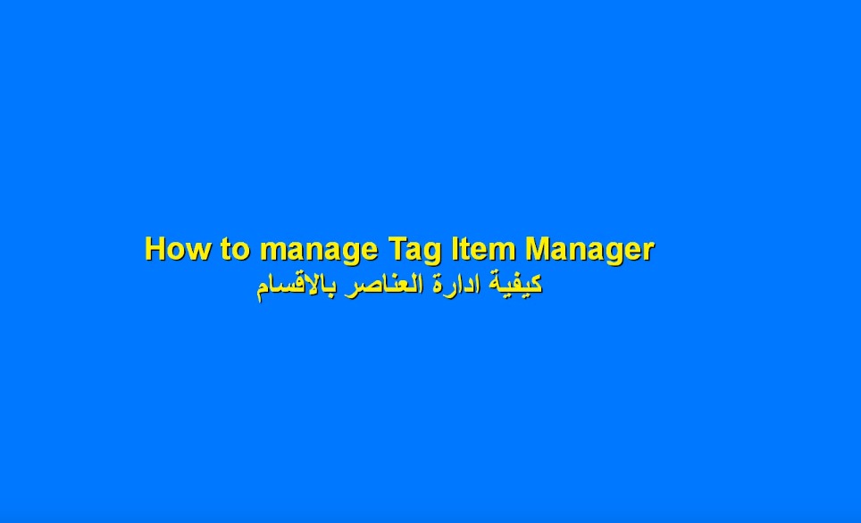 Tag Item Manager