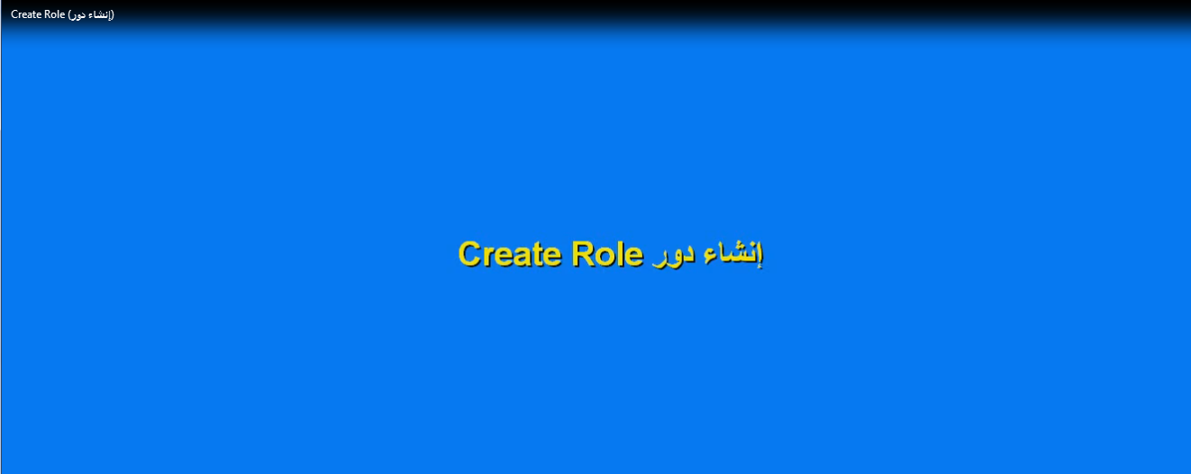 Create Role (إنشاء دور)